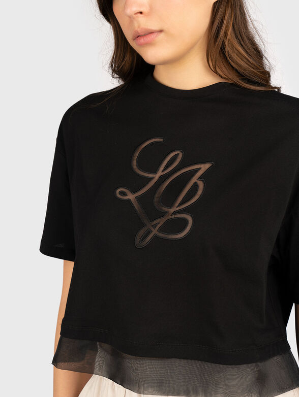 T-shirt with embroidery and tulle  - 3