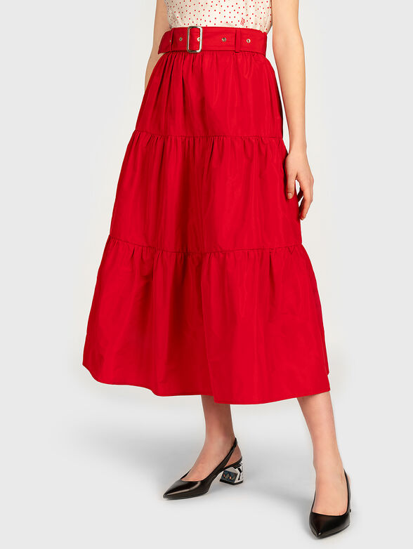 Red flared skirt - 1