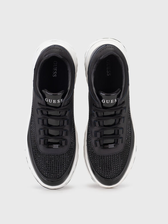 Black sneakers with rhinestones - 6