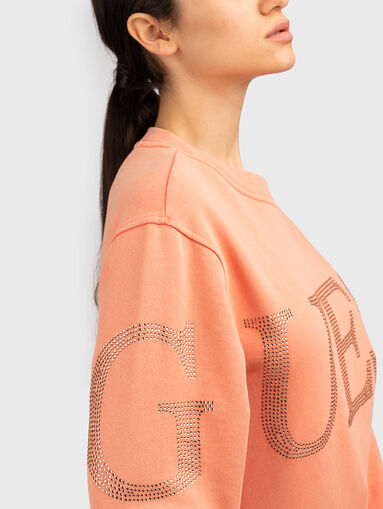 Crystal embellished logo sweatshirt  - 4