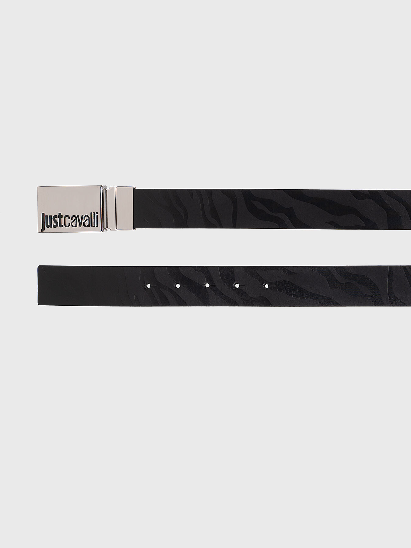 Reversible leather belt with logo buckle brand Just Cavalli