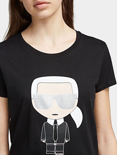 IKONIK Black T-shirt with maxi logo print - 4