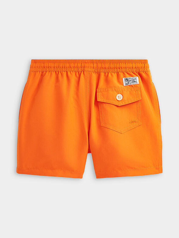 Swim trunks in orange color with logo accent - 2