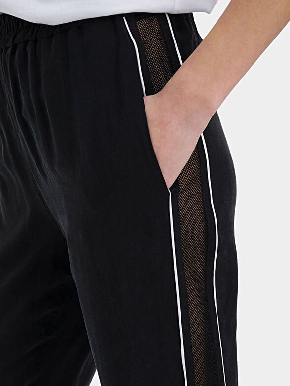Black sweatpants with mesh sides - 2