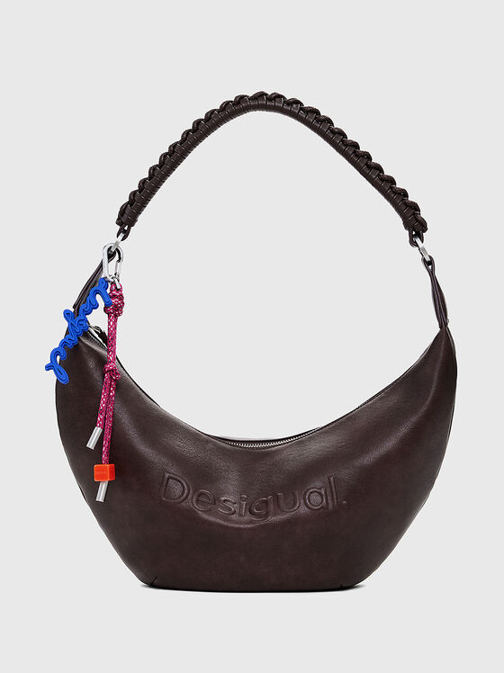 Чанта в кафяв цвят с лого  - 1