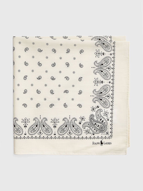 Cotton scarf with accent print - 2