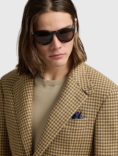 Slim blazer in wool and linen blend - 4