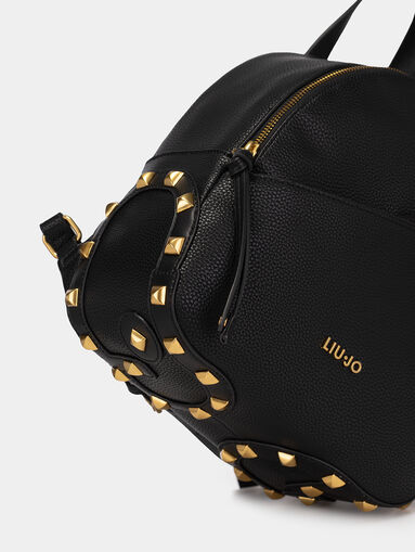 Black backpack with golden accents - 5