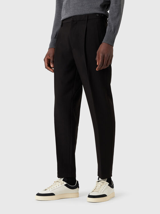 Слим панталон с басти и лого детайл - 1