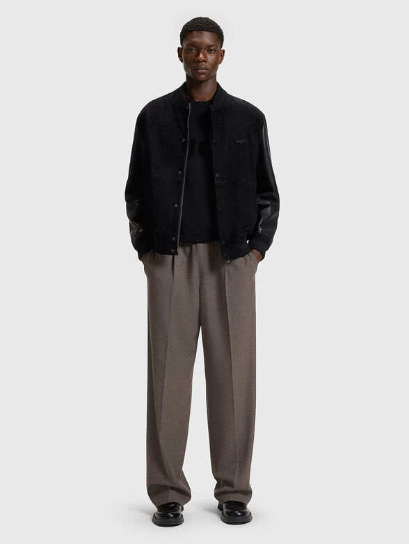 Suede and leather bomber jacket - 2
