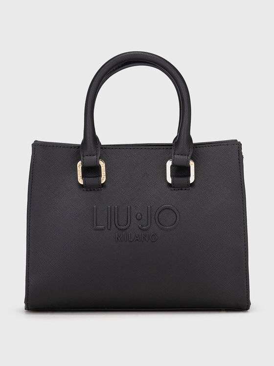 Черна чанта с акцентно лого - 1