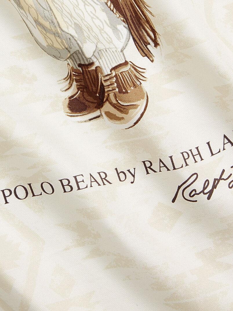 Silk square scarf with Polo Bear logo print - 3