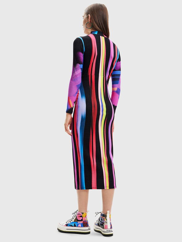 Dress with long sleeves and multicolor print - 2