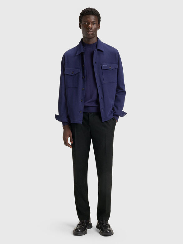 Slim fit wool blend trousers - 4