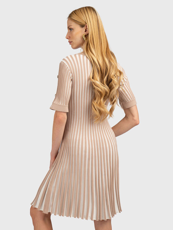 Knitted mini dress with V-neck - 2