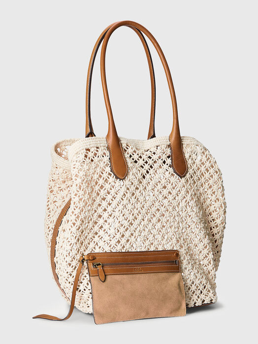 Knitted bag with small purse