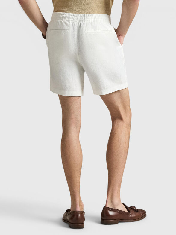 Linen shorts with embroidered logo - 2