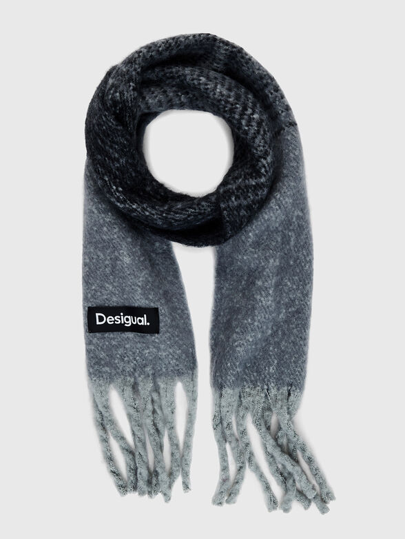 Grey scarf with fringe - 1
