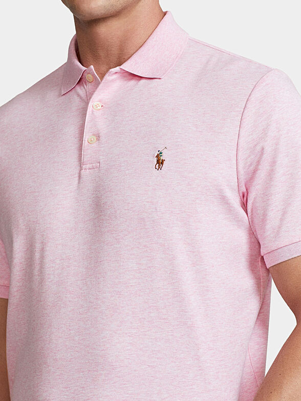 Polo shirt in pink colour with logo embroidery - 3