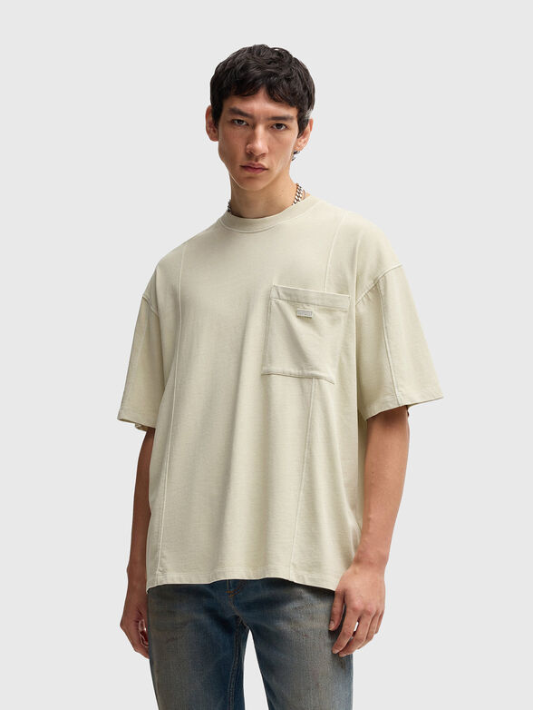 Cotton T-shirt with vertical seams - 1