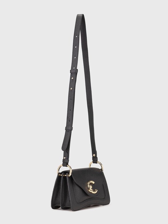 Leather bag with grainy effect and logo - 2