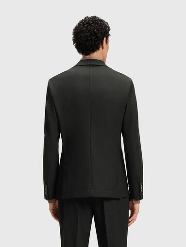 Black slim wool blend jacket - 3