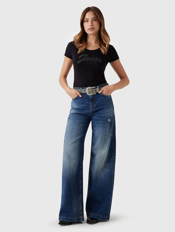 Cotton T-shirt with oval neckline - 2