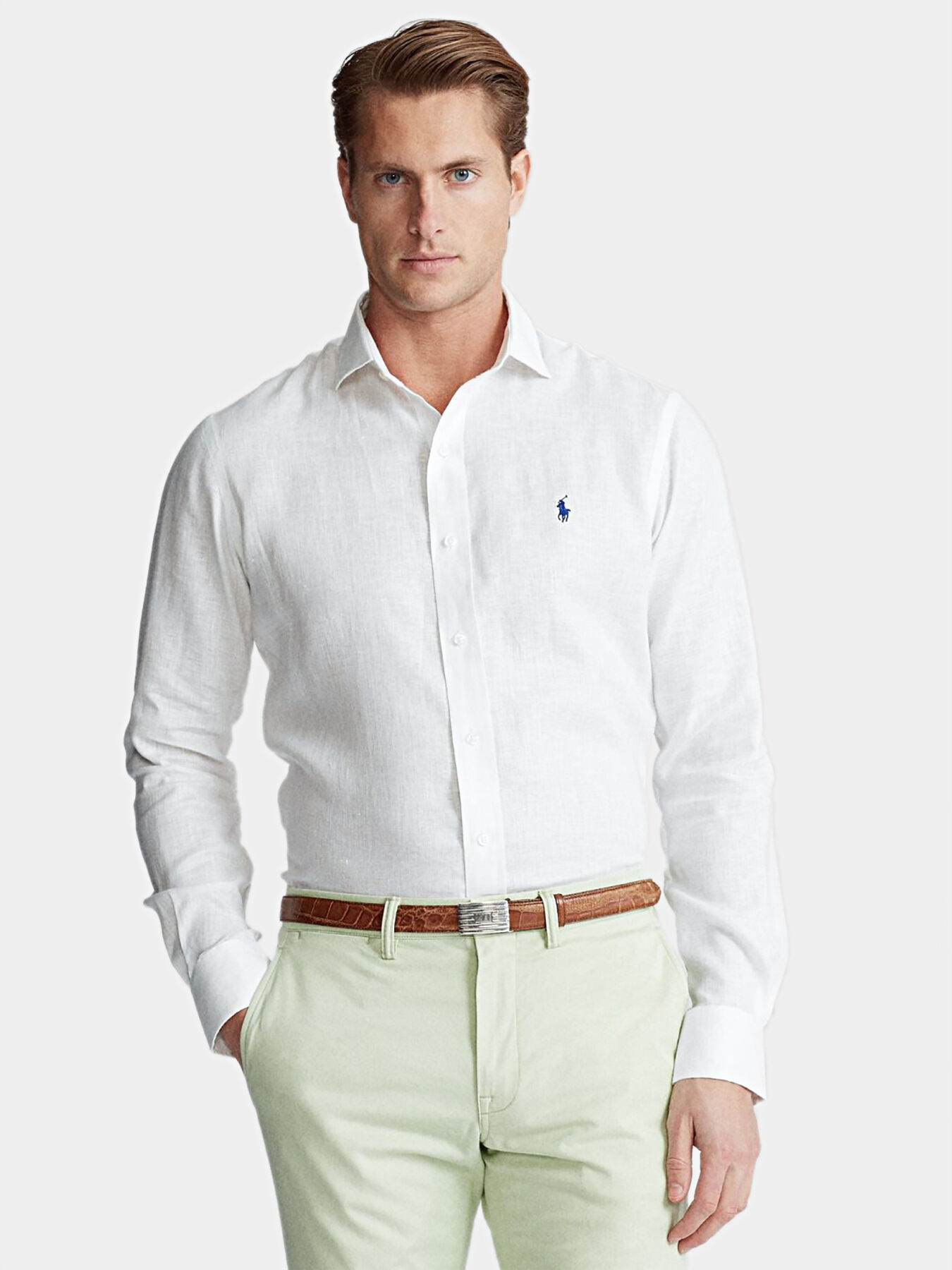 White linen shirt brand POLO RALPH LAUREN Globalbrandsstore en