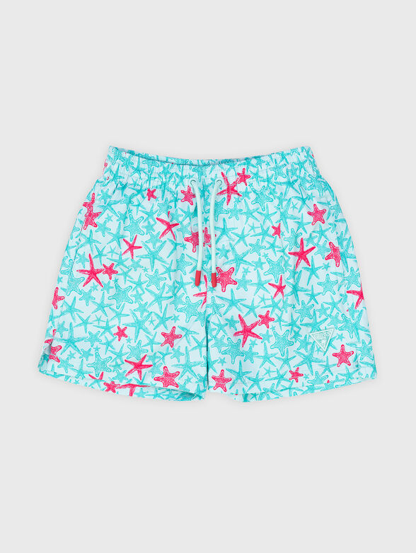 Beach shorts with starfish print - 1