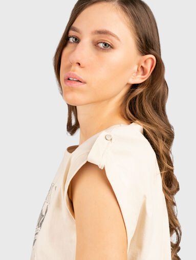 COCO cotton T-shirt with rhinestones - 4