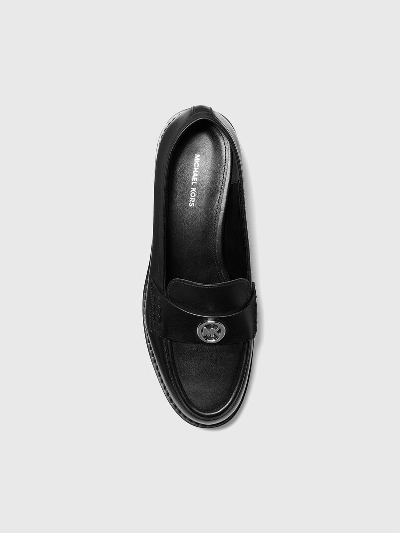Leather loafers with a logo detail - 3