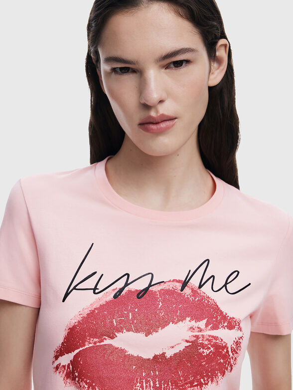 T-shirt in pink with print - 4