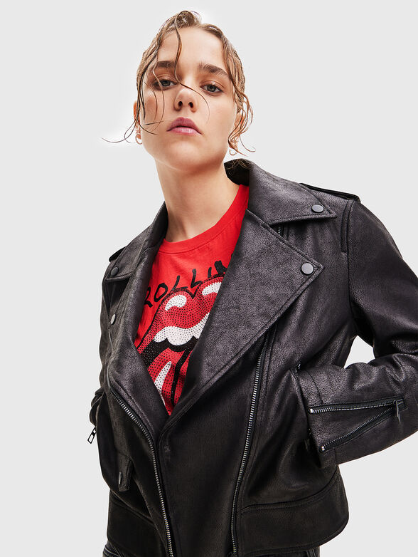 Faux leather jacket - 4