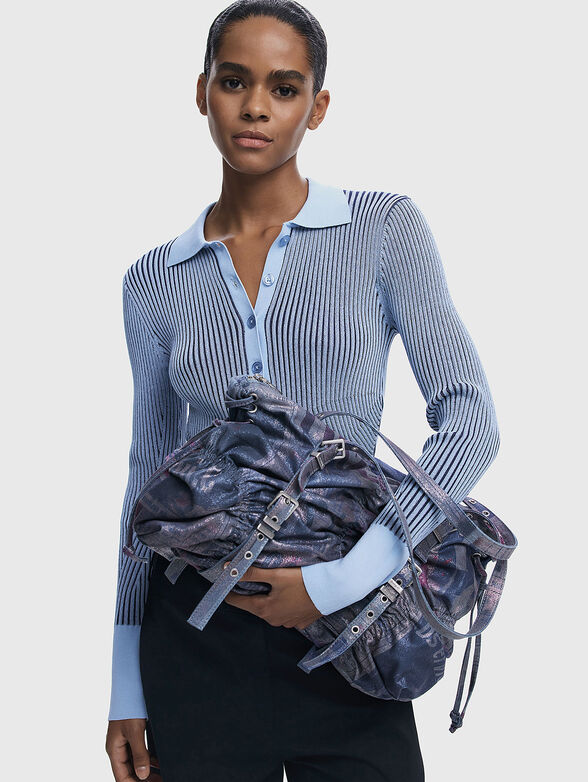 Large denim bag with print - 2