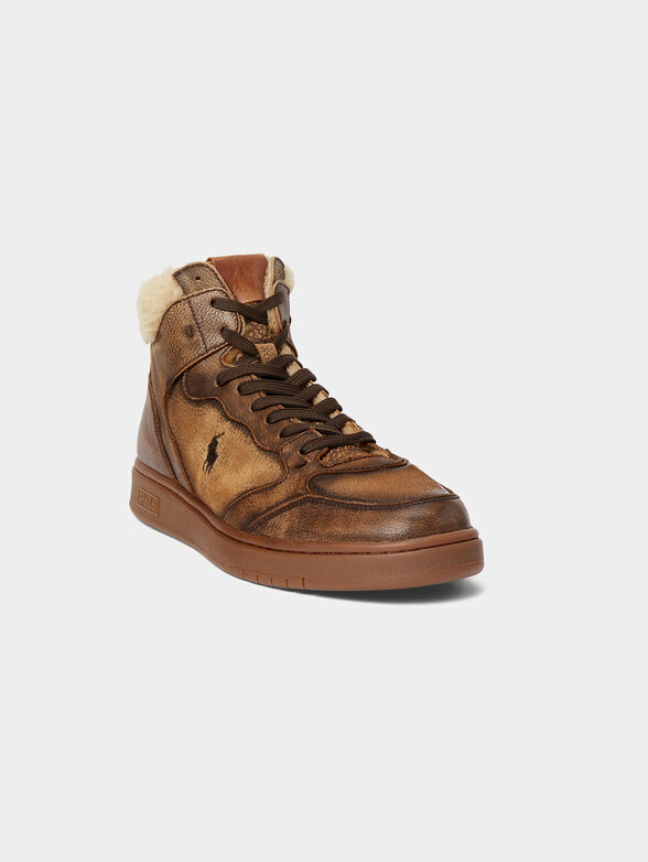High leather sports shoes - 2