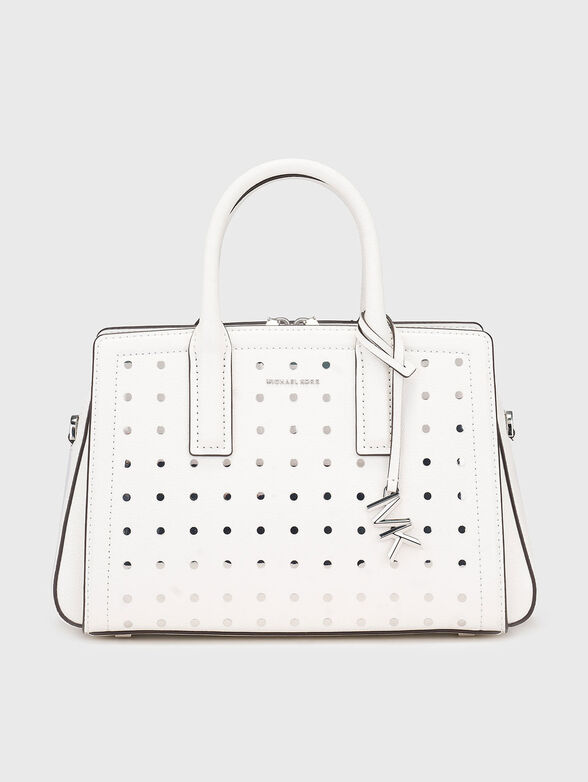 Leather bag with silver details and logo - 1
