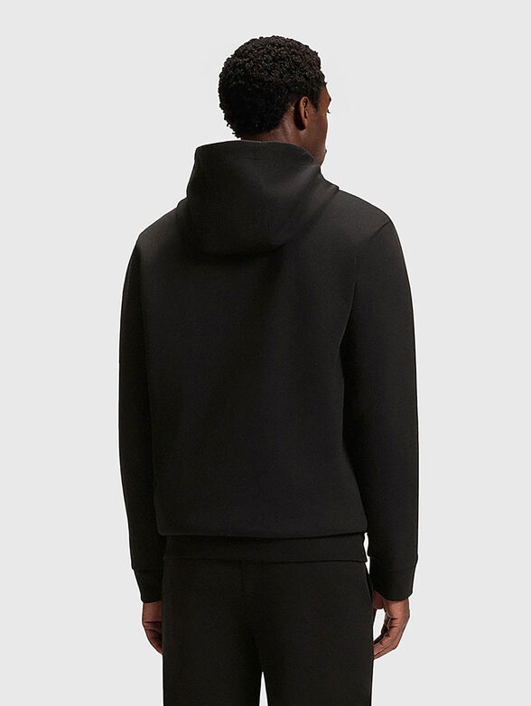 Cotton sweatshirt with hood in black - 3