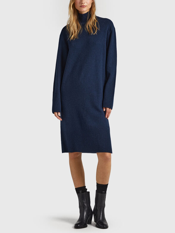 DASYA wool dress in dark blue color - 2
