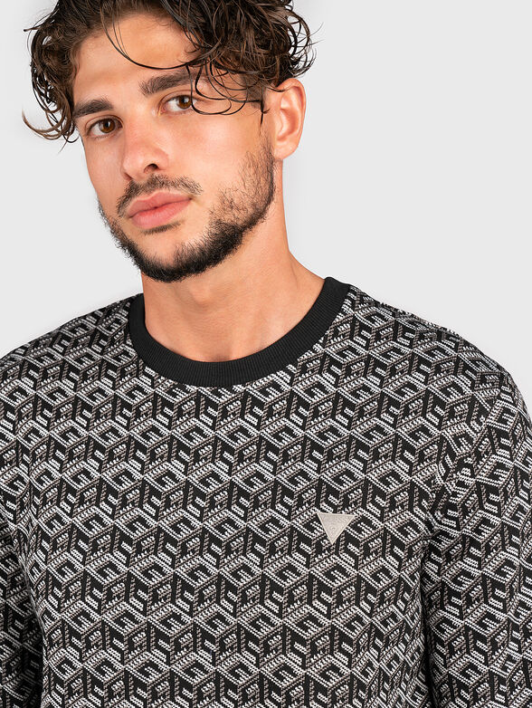 Jacquard sweater with monogram pattern - 4