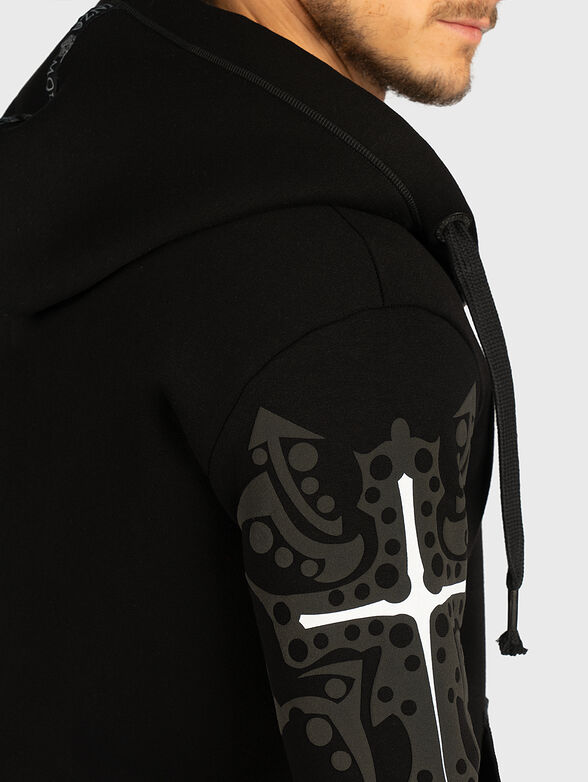 Black hoodie with logo print - 5