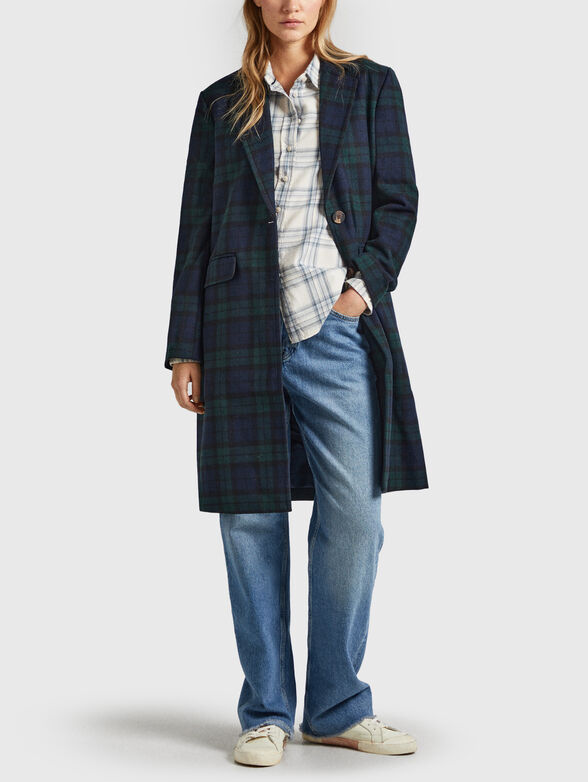 EILEEN coat in wool blend with checked print - 2
