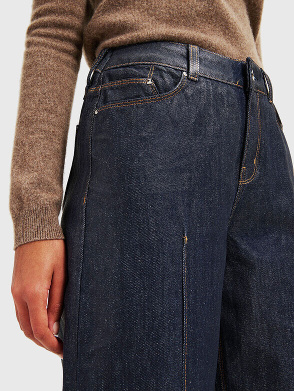 Coated wide leg jeans in dark blue - 3