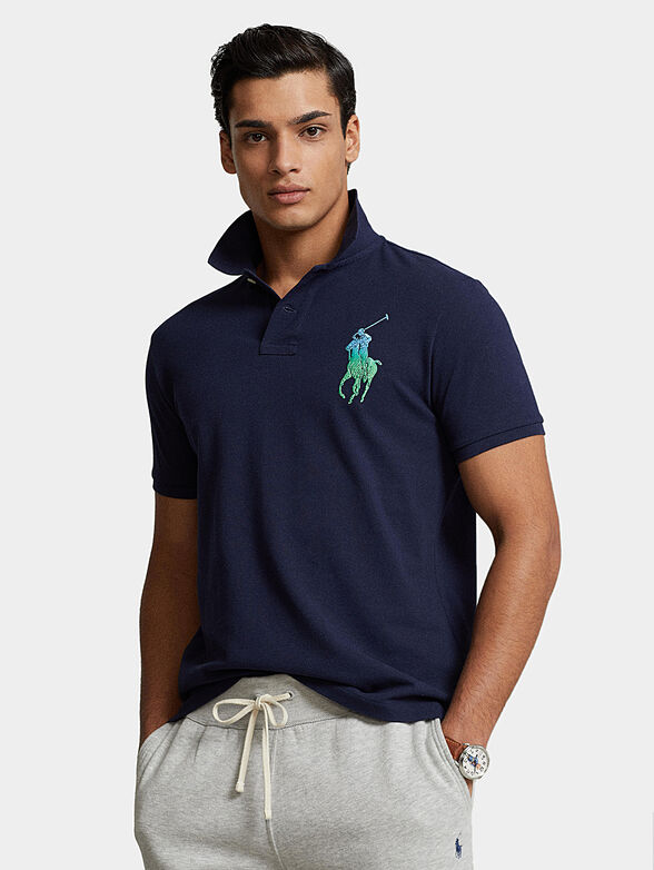Cotton Polo-shirt with accent logo embroidery - 1