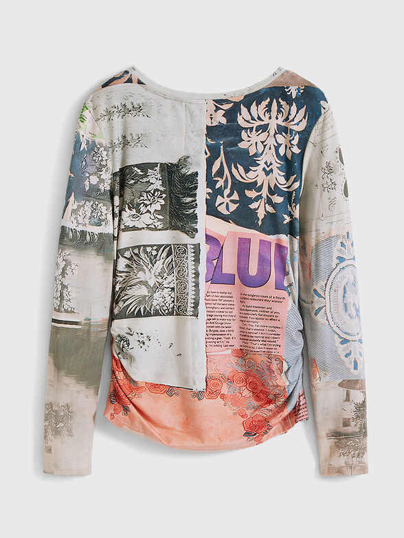 Long sleeved blouse with crew neck - 2