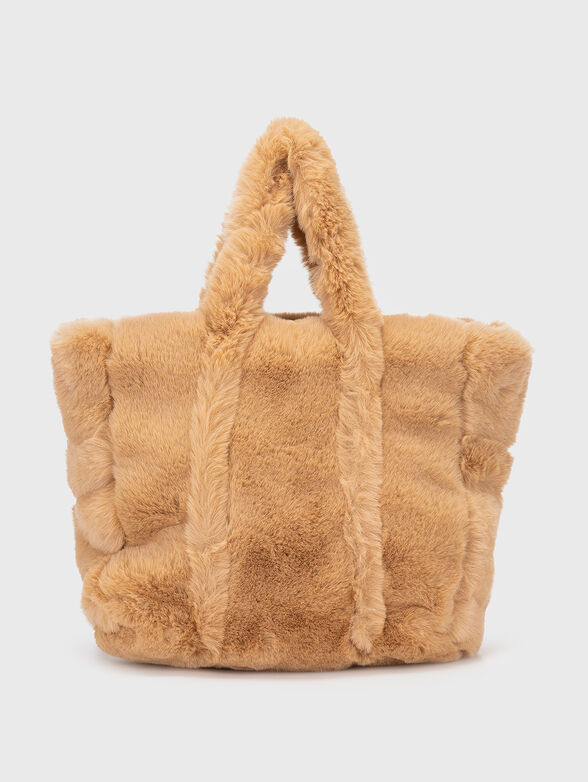 Beige bag from eco fur - 3