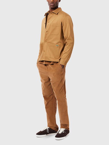 Straight fit corduroy trousers with elastic waist - 4