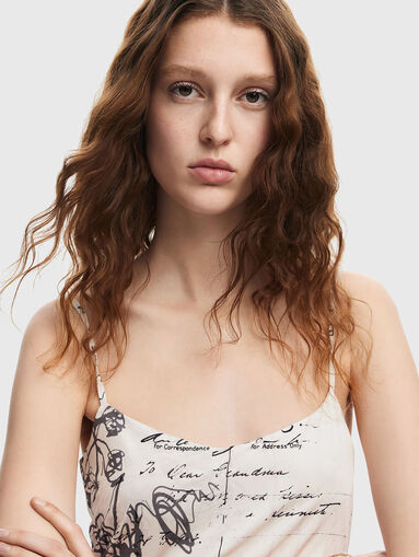 Newspaper print maxi dress - 4