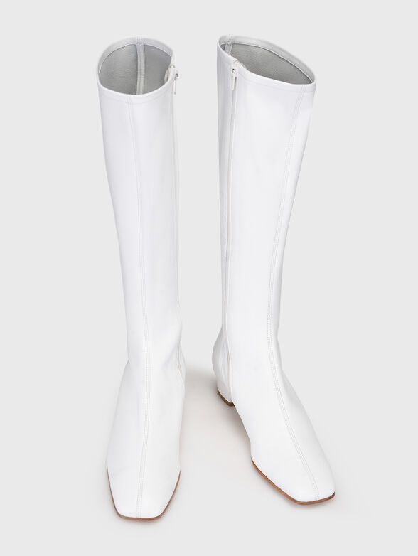 EDIE white leather boots - 6