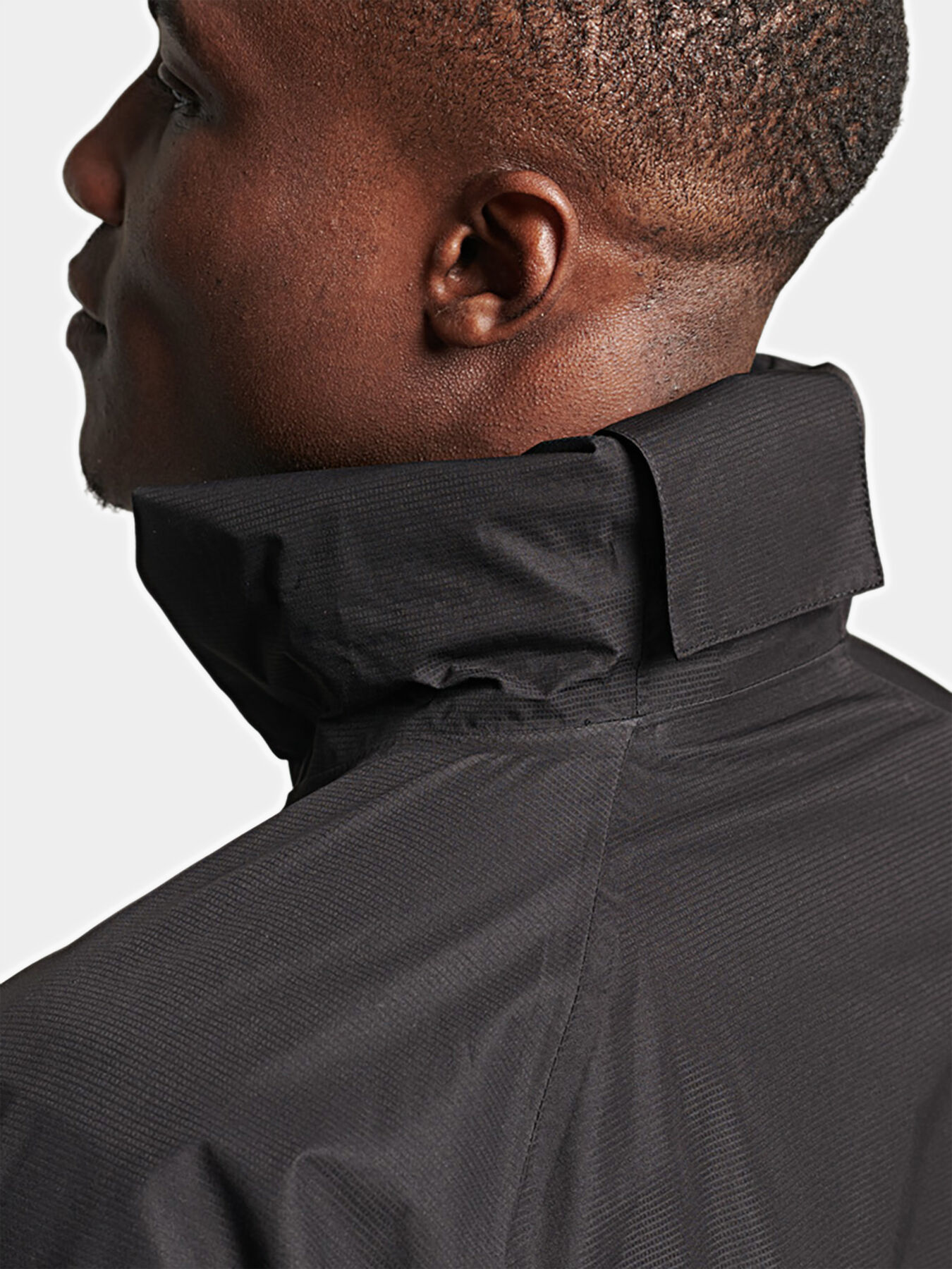 Black waterproof jacket with zip and hood brand SUPERDRY