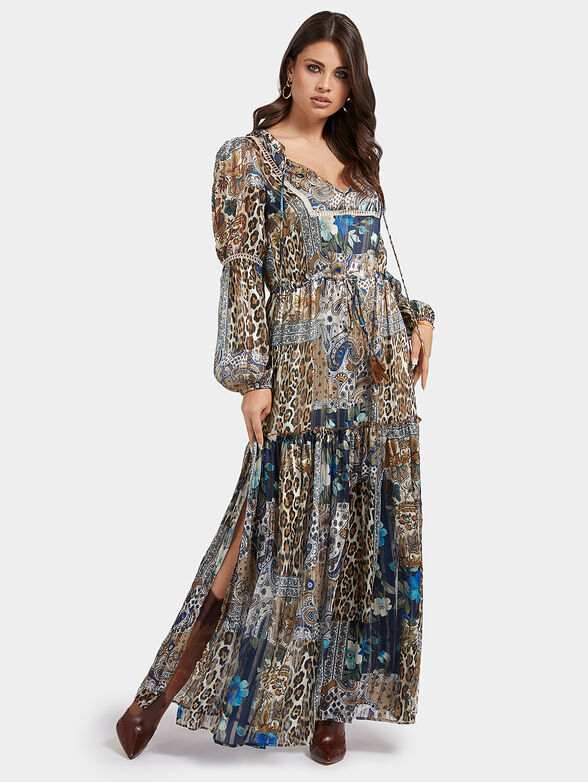 chinese dress ladies GUESS Women's Rosa Floral Print Flutter Sleeve Dress Pink Size Medium main image 1